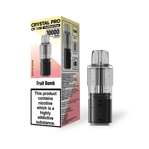 Crystal Pro CP 10k Replacement Pods Box f 5 Available In Fruit Bomb Flavour