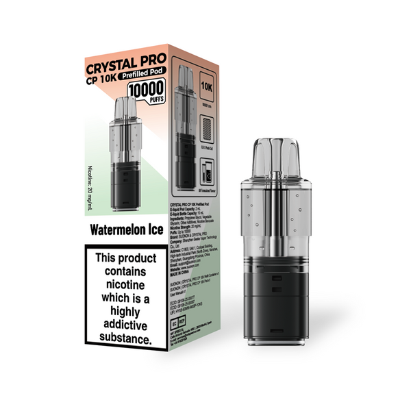 Crystal Pro CP 10k Replacement Pods Box f 5 Available In Watermelon Ice Flavour