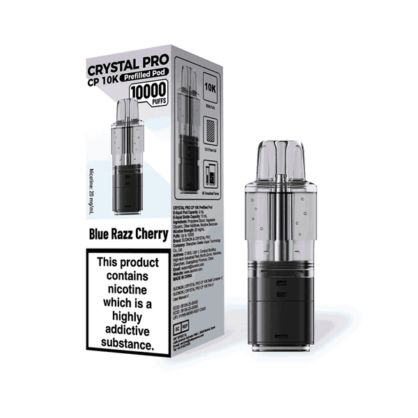 Crystal Pro CP 10k Replacement Pods Box of 5, Blue Razz Cherry Flavour