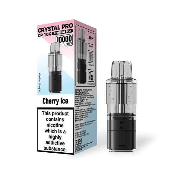 Crystal Pro CP 10k Replacement Pods Box of 5, Cherry Ice Flavour