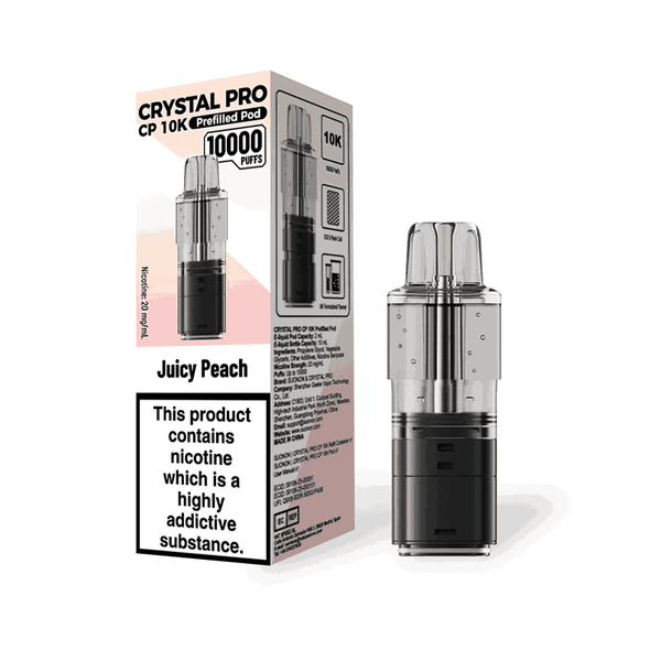 Crystal Pro CP 10k Replacement Pods Box of 5, Juicy Peach Flavour