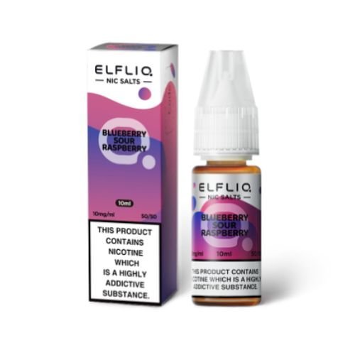 Elf Bar Elf Liq Nic Salt 10ml Box of 10, Blueberry Sour Rspberry Flavour