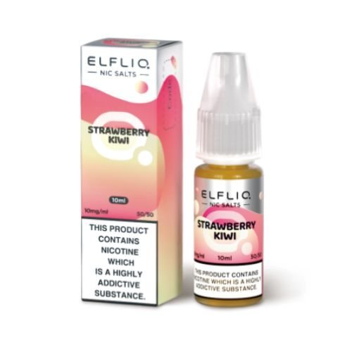 Elf Bar Elf Liq Nic Salt 10ml Box of 10, Strawberry Kiwi Flavour
