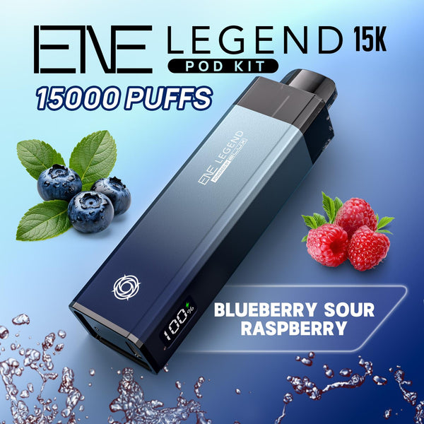 Elux ENE Legend 15k Puffs Prefilled Pod Kit - Box of 5 Available In Blueberry Sour Raspberry Flavour