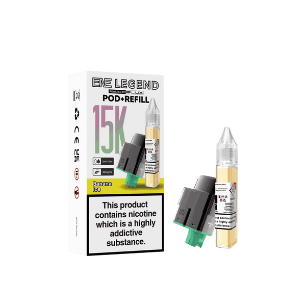 Elux ENE Legend 15k Replacement Pods Pack of 5 - Wholesale Price ! with Banana Ice flavour