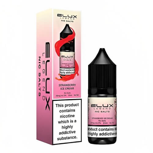 Elux Legend Nic Salt E Liquid 10ml Box of 10, Strawberry Ice Cream Flavour