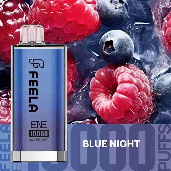 Feela ENE/Elux 10000 Disposable Vape Puff Pod Box of 10 with Blue Night flavour