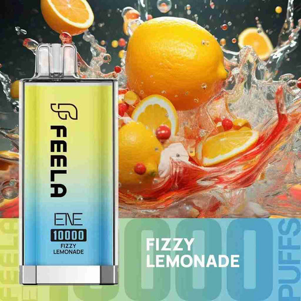 Feela ENE/Elux 10000 Disposable Vape Puff Pod Box of 10 with Fizzy Lemonade flavour
