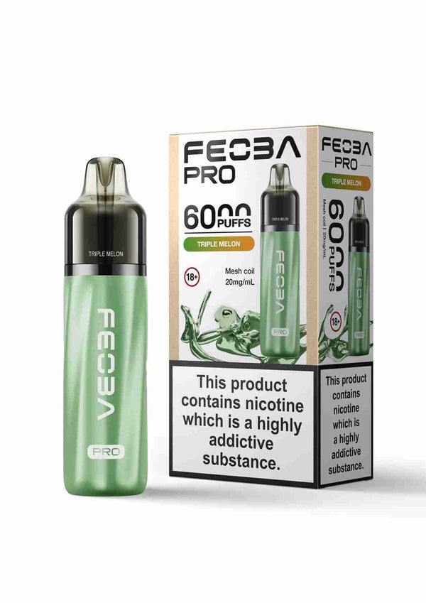 Feoba Pro 6000+ Disposbale Vape Box of 5 - with Triple Melon flavour
