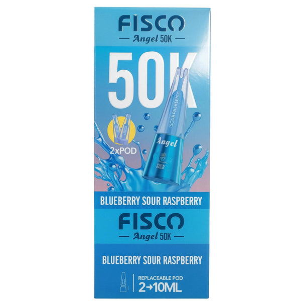 Fisco Angel 50K Puffs Prefilled Pod Kit, Blueberry Sour Raspberry Flavour