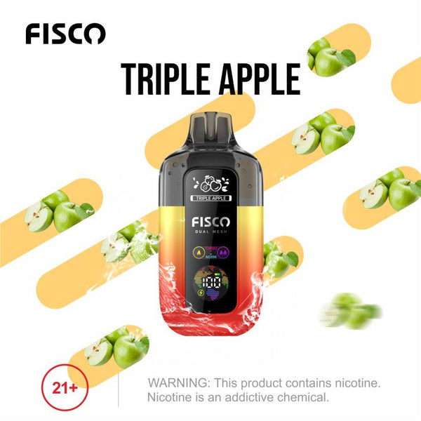 Fisco Point Pro 7000 Puff Pre-Filled Pod Kit - Box of 5 Available In Tripple Apple Flavour