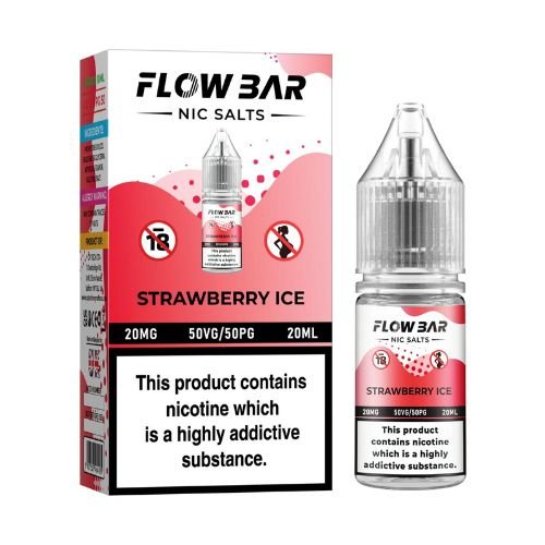 Flow Bar Nic Salt 10ml Pack of 10 Available In Strawberry Ice Flavour