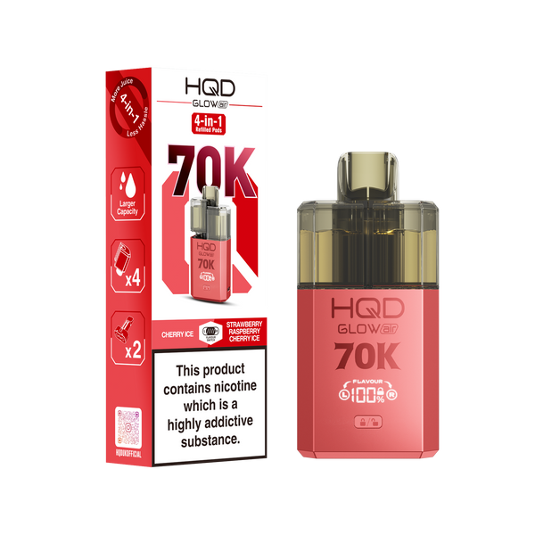 Image Of HQD Glow Air 70k, 70000 Puffs Prefilled Vape kit - Box of 5