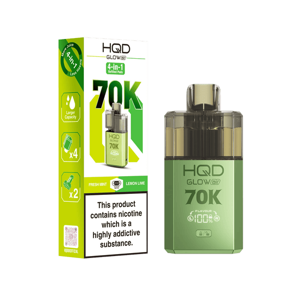Image Of HQD Glow Air 70k, 70000 Puffs Prefilled Vape kit - Box of 5