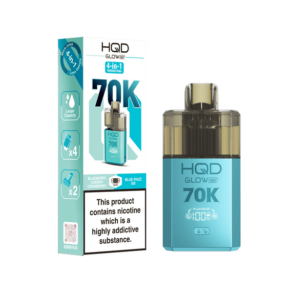 Image Of HQD Glow Air 70k, 70000 Puffs Prefilled Vape kit - Box of 5