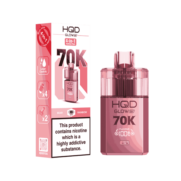 Image Of HQD Glow Air 70k, 70000 Puffs Prefilled Vape kit - Box of 5