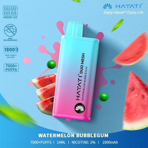 Hayati Duo Mesh 7000 Puffs Disposable Vape - Box of 10 - Flavour