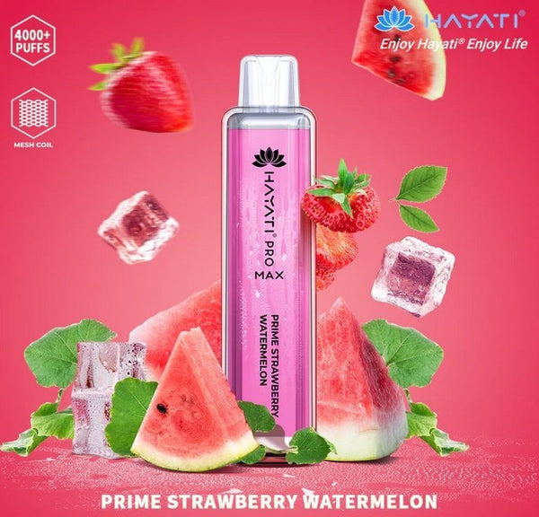Hayati Pro Max 4000 Disposable Vape Box of 10 - Prime Stawberry Watermelon