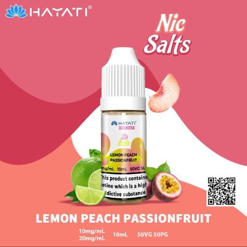 Hayati Pro Max Nic Salt 10ml - Box of 10 Available In Lemon Peach Passionfruit Flavour