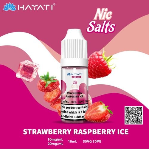 Hayati Pro Max Nic Salt 10ml - Box of 10 Available In Strawberry Raspberry Ice Flavour