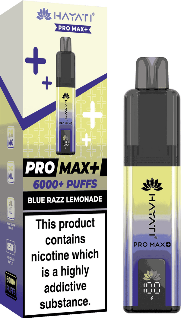 Hayati Pro Max Plus 6000 Vape Box of 5 - Flavour Blue Razz Lemonade