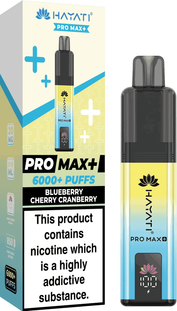 Hayati Pro Max Plus 6000 Vape Box of 5, Blueberry Cherry Cranberry Flavour