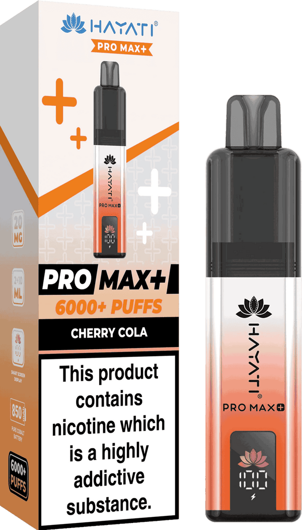 Hayati Pro Max Plus 6000 Vape Box of 5, Cherry Cola Flavour