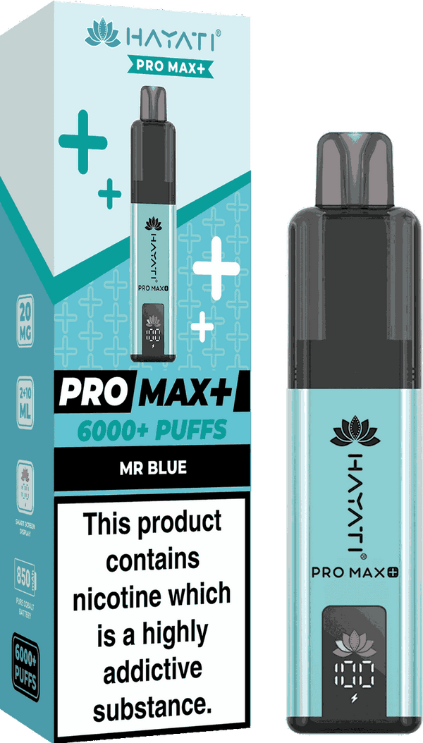 Hayati Pro Max Plus 6000 Vape Box of 5,Mr Blue Flavour