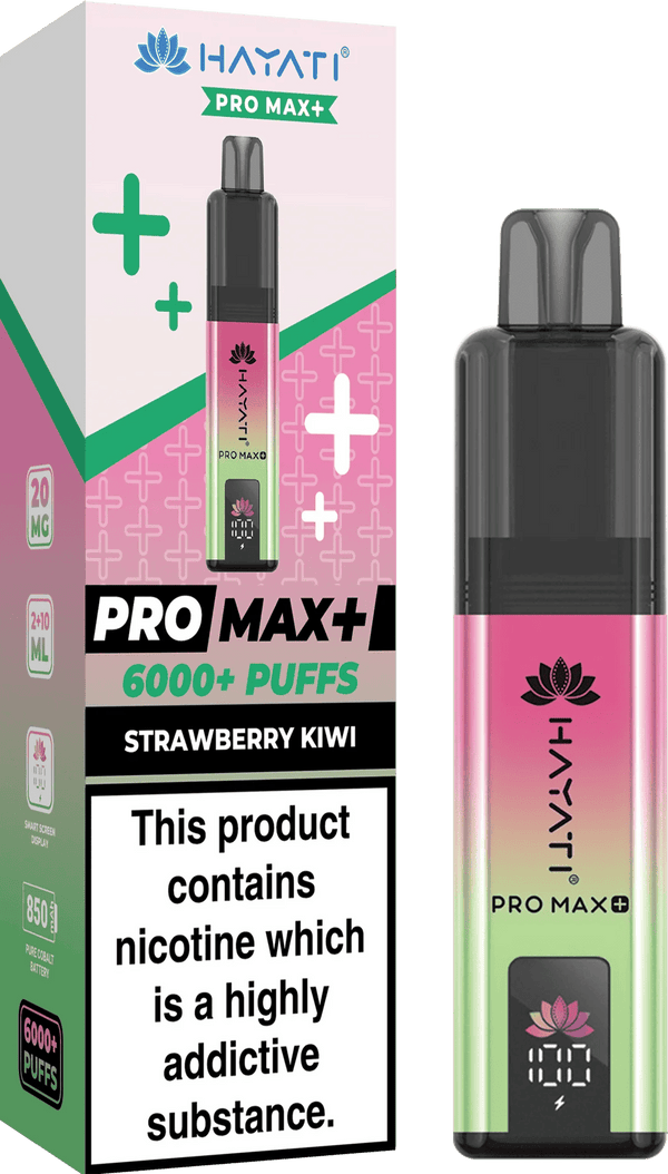 Hayati Pro Max Plus 6000 Vape Box of 5, Strawberry Kiwi Flavour