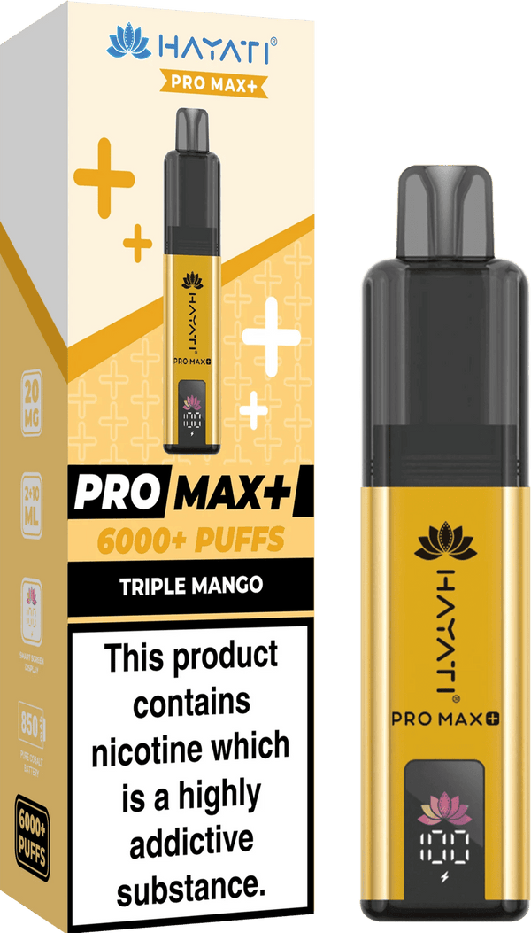 Hayati Pro Max Plus 6000 Vape Box of 5, Triple Mango Flavour