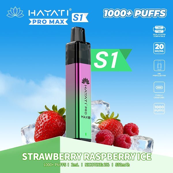 Hayati Pro Max S1 1000 Prefilled Vape Pod Kit - Box of 10 Hayati Pro Max S1 1000 Prefilled Vape Pod Kit - Box of 10