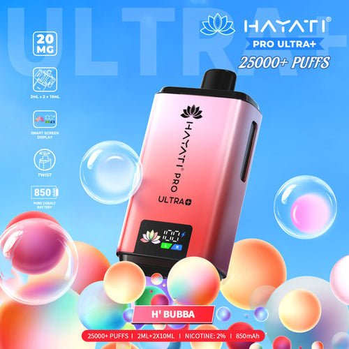 Hayati Pro Ultra Plus 25000 Prefilled Pod Kit Box of 5, H'Bubba Flavour