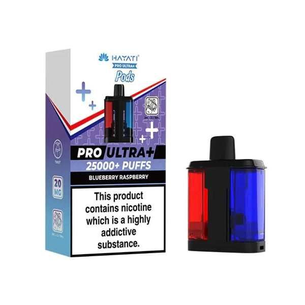 Hayati Pro Ultra Plus 25k Prefilled Pods Box of 5, Blueberry Raspberry Flavour