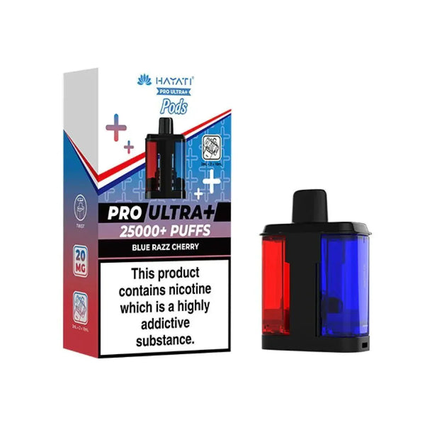 Hayati Pro Ultra Plus 25k Prefilled Pods Pack of 5 - Blue Razz Cherry - vapeukwholesale