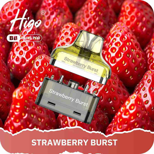 Higo BB4000 Prefilled Pods Pack of 5 - with Strawberry Brust flavour Wholesale Price !
