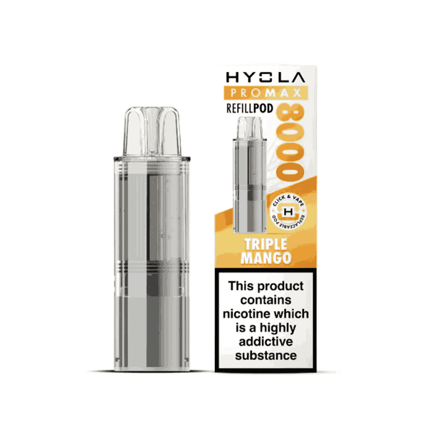 Hyola Pro Max 8000 Prefilled Replacement Pod Box of 5, Triple Mango Flavour