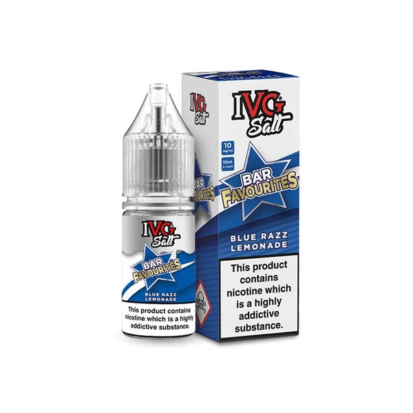 IVG Bar Favourites Nic Salt 10ml Pack of 10 Available In Blue Razz Lemonade Flavour