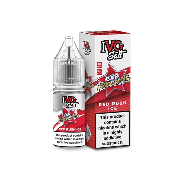 IVG Bar Favourites Nic Salt 10ml Pack of 10 Available In Red Rush Ice Flavour