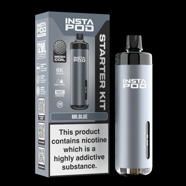 Image Of Insta Pod 6000 Prefilled Pod Vape Kit - Box of 5, Mr Blue Flavour