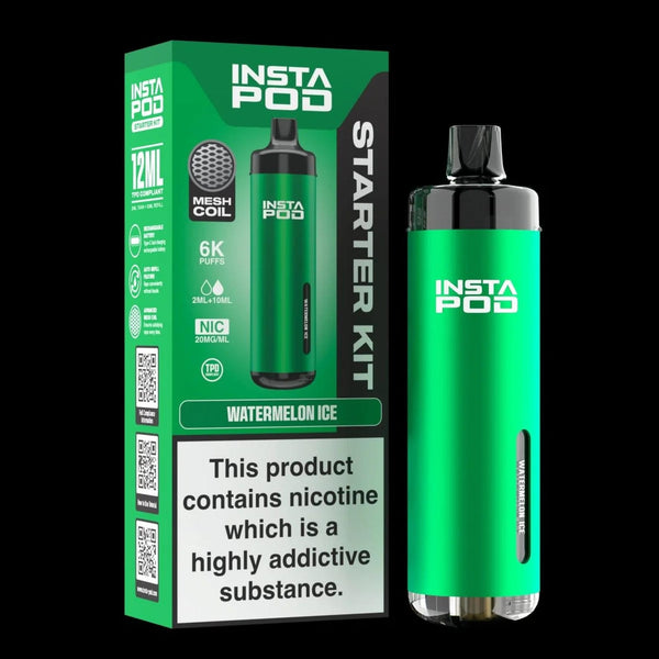 Image of Insta Pod 6000 Prefilled Pod Vape Kit - Box of 5, Watermelon Ice flavour