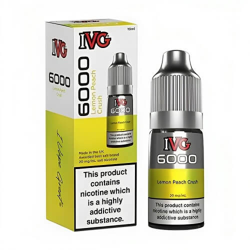 IVG 6000 Nic Salt 10ml Pack of 10 Available In Lemon Pech Crush Flavour