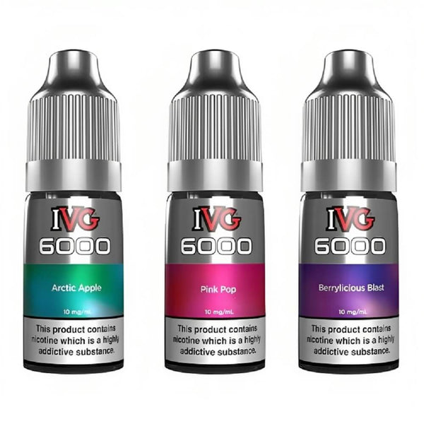 IVG 6000 Nic Salt 10ml Pack of 10 Available In Arctic Apple Pink Pop Berrylicious Blast Flavour