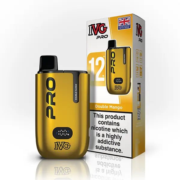 IVG Pro 12 10000 Prefilled Pod Kit - Box of 5 in Double Mango Flavour available at UK Vaper Wholesale