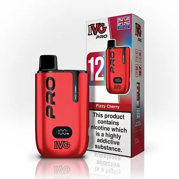 IVG Pro 12 10000 Prefilled Pod Kit - Box of 5 in Fizzy Cherry Flavour available at UK Vaper Wholesale