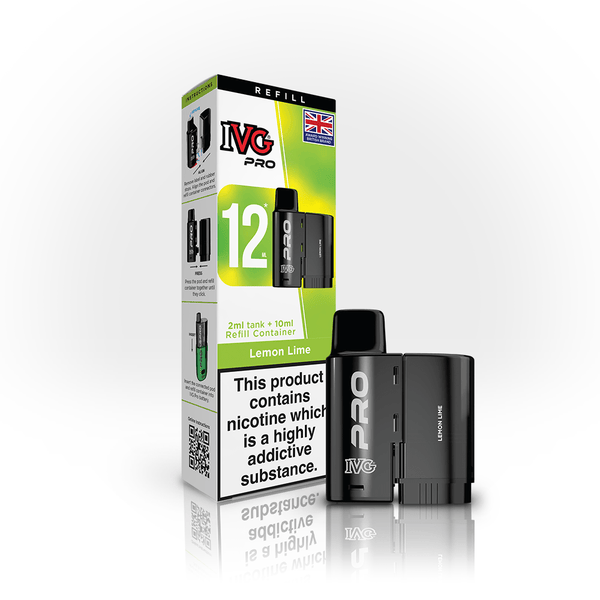 IVG Pro 12 Prefilled Vape Pods Box of 5, Lemon Lime Flavour