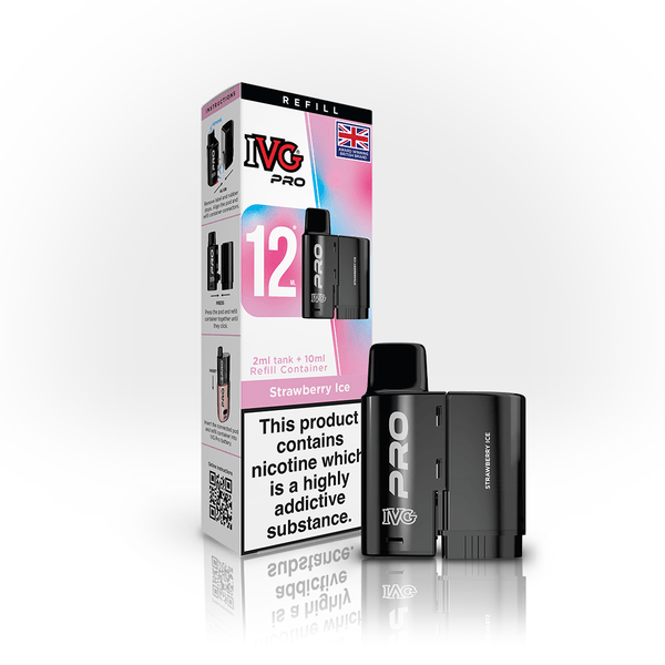 IVG Pro 12 Prefilled Vape Pods Box of 5, Strawberry Ice Flavour