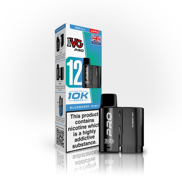 IVG Pro 12 Prefilled Vape Pods Pack of 5 Blueberry Mint
