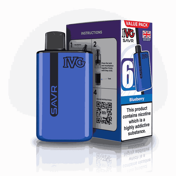 IVG SAVR 3000 Disposable Starter Vape - Pack of 5 - with Blueberry flavour