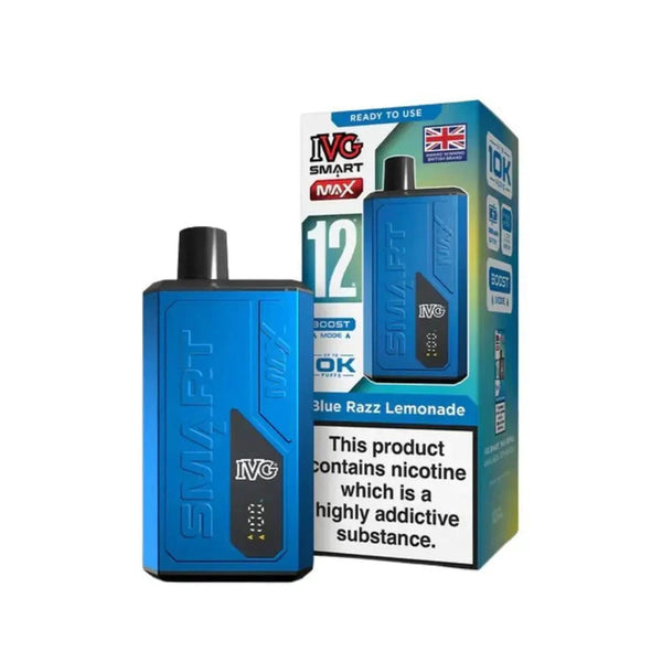 IVG Smart Max 10000 Prefilled Pod Vape Kit - Box of 5 available in Blue Razz Lemonade