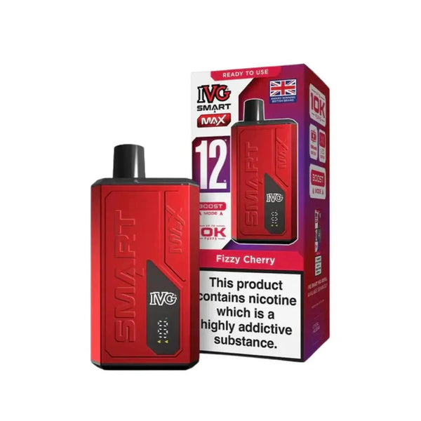 IVG Smart Max 10000 Prefilled Pod Vape Kit - Box of 5 available in Fizzy Cherry